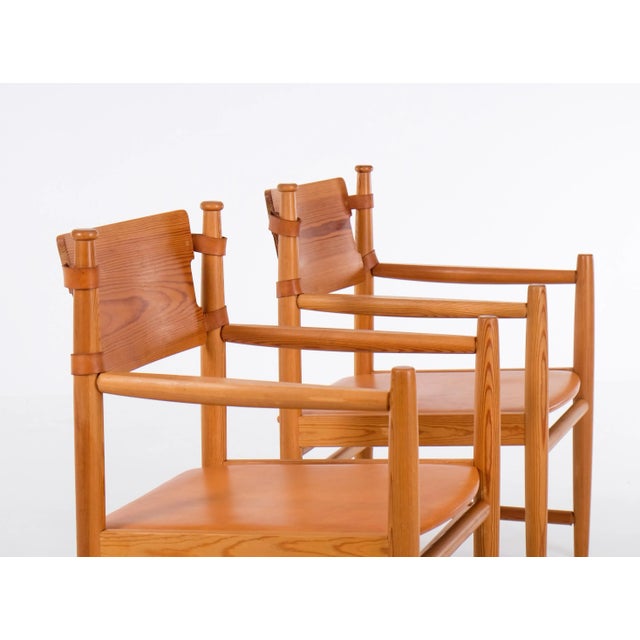 Brown Swedish Leather Armchair, 1960s For Sale - Image 8 of 10