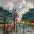 1950’s original Paris street scene painting on canvas. Signed and framed. Painting measures 12x16 and overall 16x20 with...