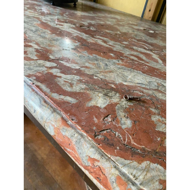 Wood Antique French Marble Game Table, 1890s For Sale - Image 7 of 11