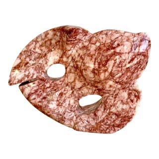 Mid 20th Century Modern Abstract Fish Sculpture in Rosa Portogallo Marble For Sale