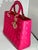 Christian Dior Christian Dior Lady Dior Large Lambskin Hot Pink / Fuschia Handbag, Excellent For Sale - Image 4 of 18