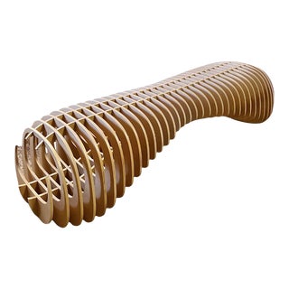 Modern Parametric Wood Bench For Sale