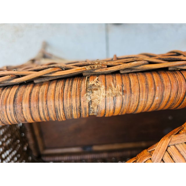 Rattan Bamboo Side Table Lidded Planter Box For Sale - Image 12 of 12