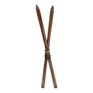 Circa 1940s Flexible Flyer Wood Skis For Sale