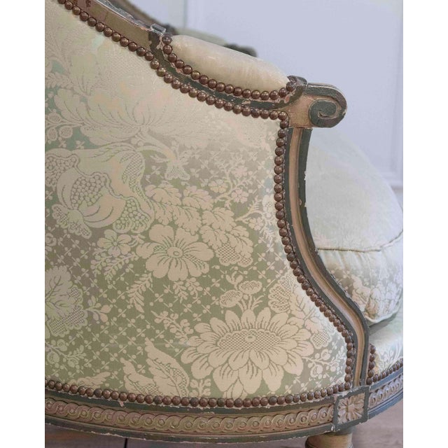 Louis XVI Style Canapé Corbeille in Painted Wood, 18th Century For Sale - Image 10 of 11