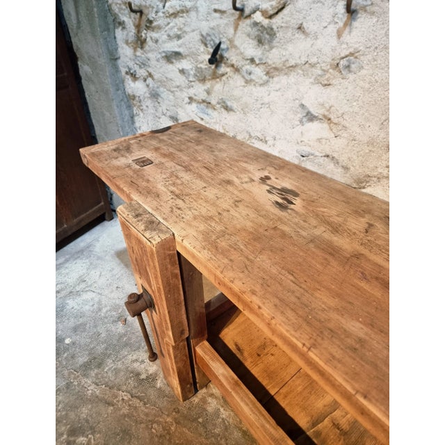 Vintage French Beechwood Workbench, 1920s For Sale - Image 9 of 15