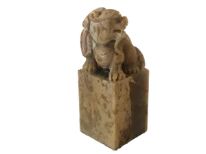 1980s Chinese Soap Stone Seal/Stamp Foo Dog