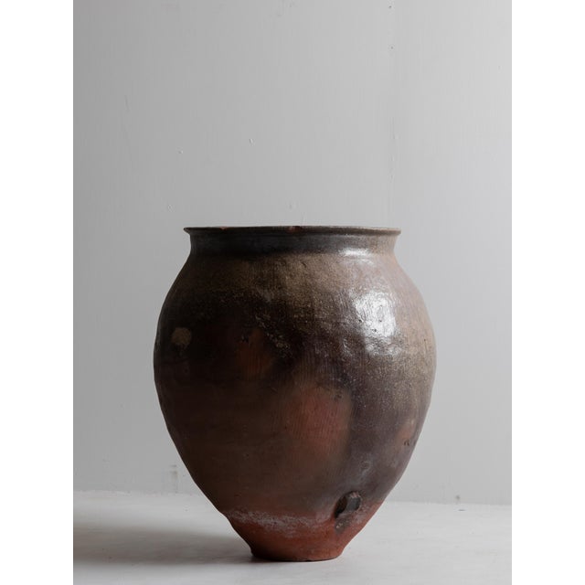 Japanese Antique Large Pottery Vase Late 19th–early 20th Century / Wabi Sabi / For Sale - Image 4 of 18