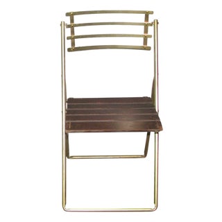 Mid Century Modern Slatted Folding Chair For Sale