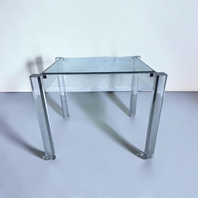 Mid-Century Modern Lucite and Glass Side Table For Sale In Miami - Image 6 of 9