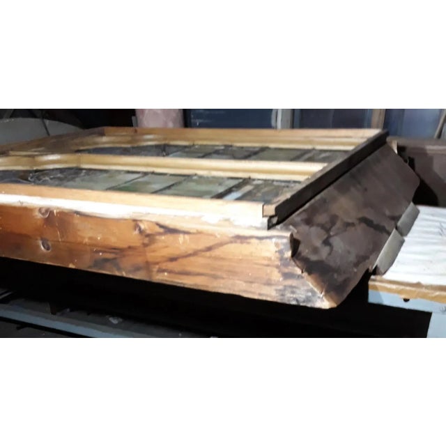 Green Antique Stained Glass Window For Sale - Image 8 of 11