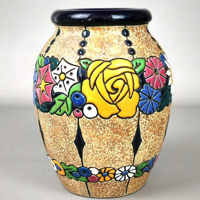 Ceramic Campina Amphora Vase by Max von Jungwirth, 1920 For Sale - Image 3 of 9
