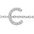 Contemporary 10K White Gold Diamond Accent "C" Initial Charm and Link Bracelet For Sale - Image 3 of 6