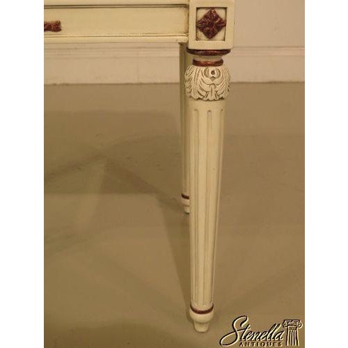 Textile Louis XV French Style Paint Decorared Stool Custom Upholstery For Sale - Image 7 of 8