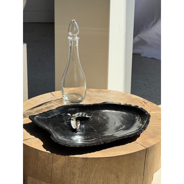 Large Trinket Tray in Black Petrified Wood For Sale - Image 10 of 16