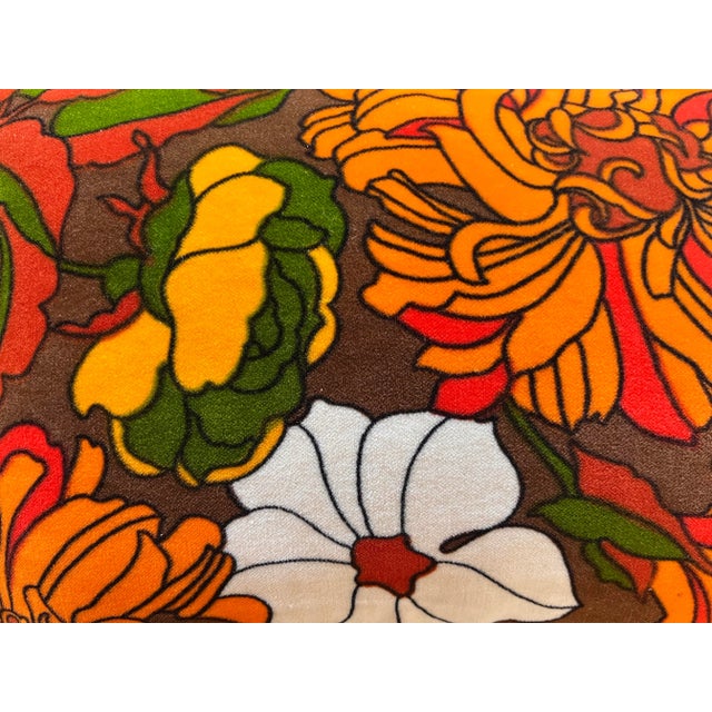 Vintage Velvet Floral Fabric Pillow Cover For Sale In Austin - Image 6 of 8