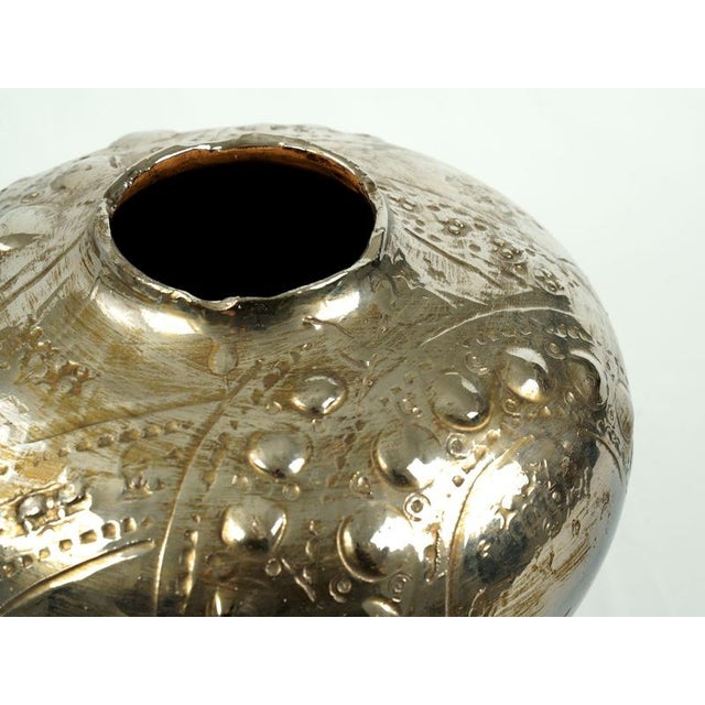 Ceramic Platinum Luster Elia Vase by Deblona For Sale - Image 7 of 9