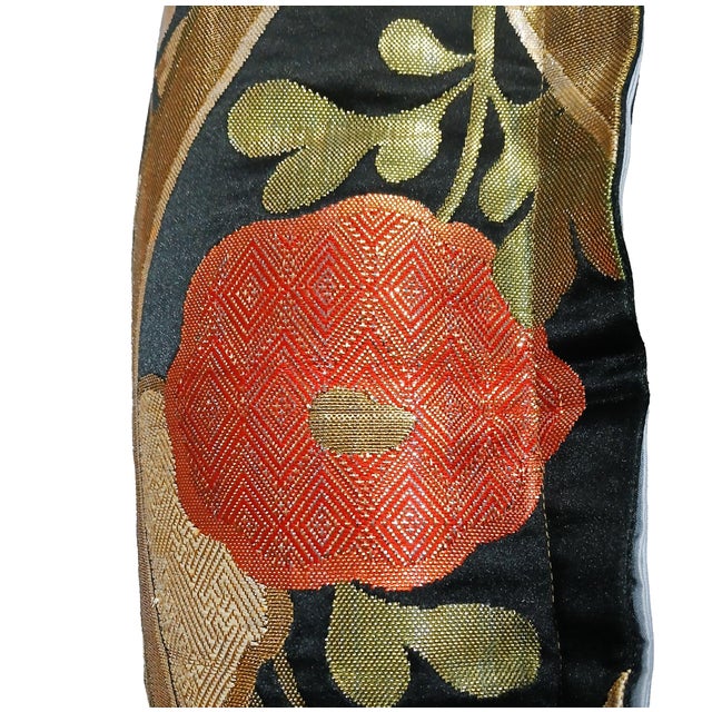 Japanese Silk Obi Bolster Pillow, 1920s For Sale - Image 10 of 14