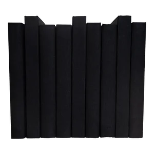 Decorative Books - Onyx Oversized Linen Wrapped Book Bundle - 1 Foot of Black Books