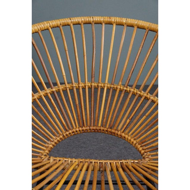 Beige Dutch Rattan Lounge Chair, 1960s For Sale - Image 8 of 9