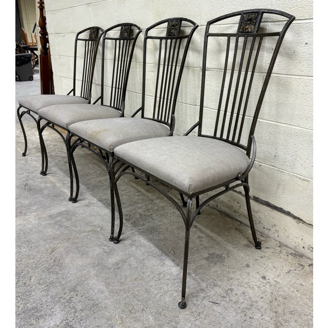 Metal Vintage Hooker Furniture Wrought Iron Sculptural Patio Chairs - Set of 4 For Sale - Image 7 of 10