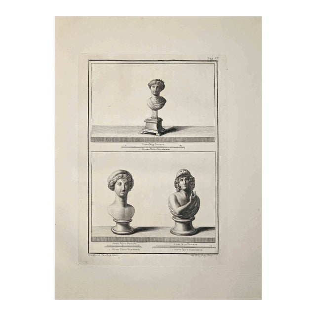 Nicola Billy, Ancient Roman Busts, Etching, Late 18th-Century For Sale