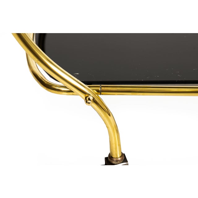 Hollywood Regency Brass Serving Trolley Cocktail Table For Sale - Image 14 of 17