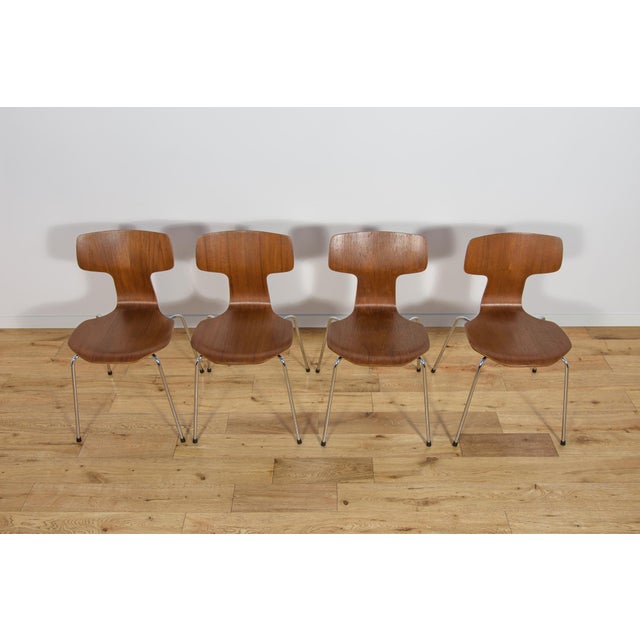 Brown Model 3103 Dining Chairs by Arne Jacobsen for Fritz Hansen, 1970s, Set of 4 For Sale - Image 8 of 18