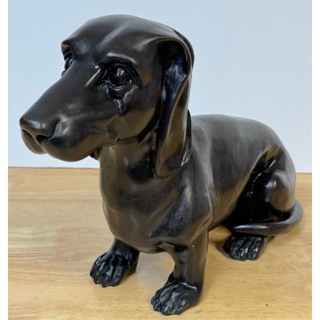 French School Patinated Bronze of a Resting Dachshund For Sale - Image 4 of 8