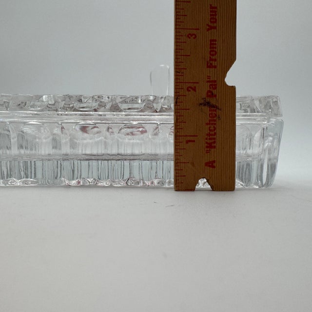1960s Byrdes Collection Rectangle Box 7" Lidded by Hofbauer 24% Lead Crystal For Sale - Image 5 of 10