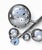 A sculptural space-age floor lamp from the 1960s-70s American eyeball tradition. Six polished chrome globes are staggered...
