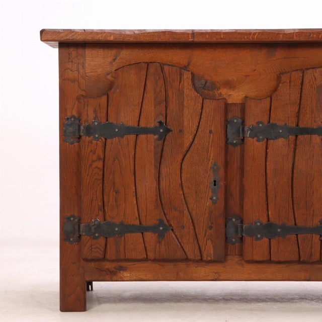 Brutalist A French Brutalist Style Oak Sideboard, C. 1950. For Sale - Image 3 of 8