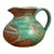 Vintage Green and Brown Ceramic Pitcher For Sale