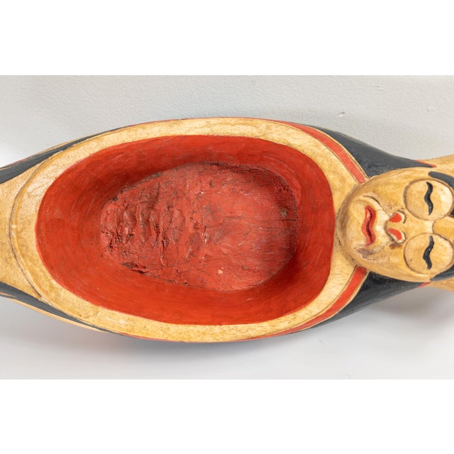 Late 20th Century Northwest Coast Native American Style Carved Wood Feast Bowl For Sale - Image 11 of 13