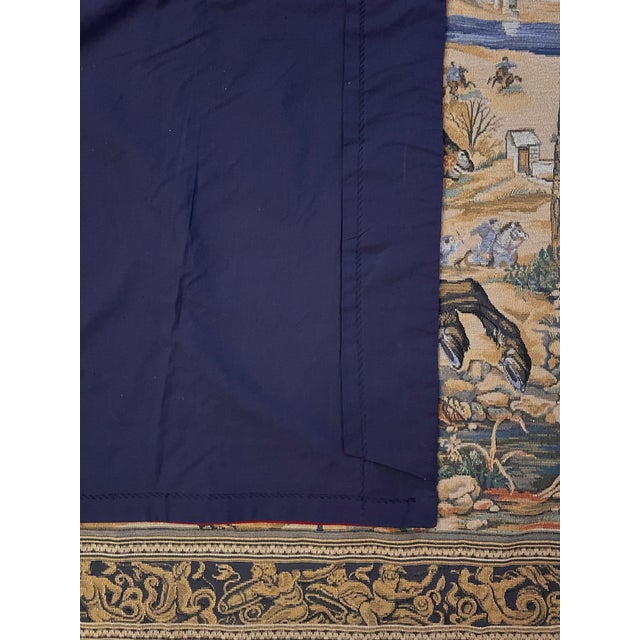 Medieval Brussels Hunting Scene Belgian Jacquard Wall Tapestry, 20th Century For Sale - Image 15 of 16