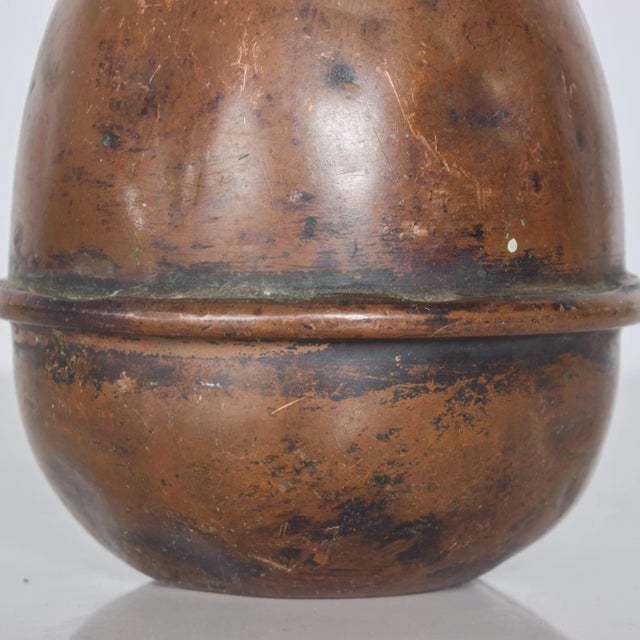 Copper 1940s Industrial Patinated Copper Bottle For Sale - Image 8 of 9