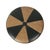 Cool round vintage pouf in patchwork style, made from a wooden base and upholstered in high-quality two-tone brown faux...