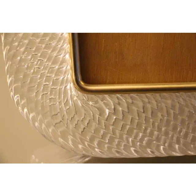 2000 - 2009 Crystal Twisted Murano Glass and Brass Picture Frame by Barovier E Toso For Sale - Image 5 of 18