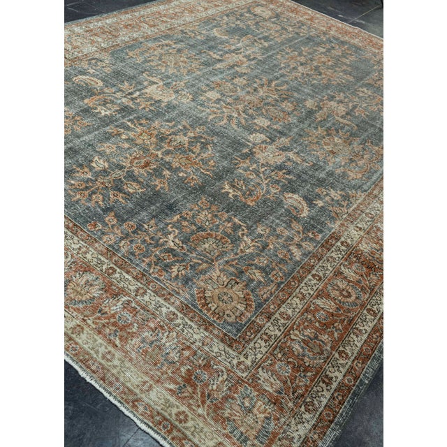 Navy Blue Turkish Vintage Rug 8'5" x 11'5" #20801 For Sale - Image 8 of 8