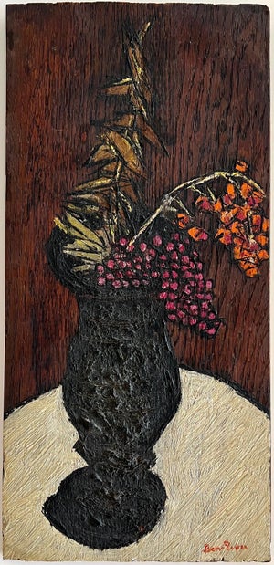 Ben-Zion Weinman, American Modernist Oil Painting Expressionist Vase, Flowers WPA Artist Ben ZIon