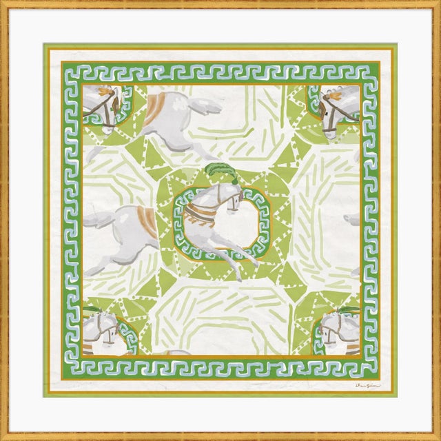Contemporary Equitation in Green Framed Art Print by Dana Gibson For Sale - Image 3 of 3