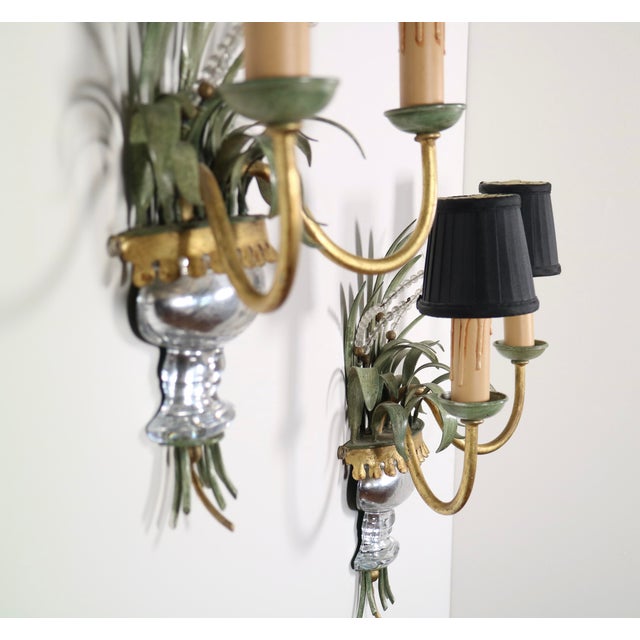 Mid-Century Modern 1960s Banci Firenze Fern Appliques / Sconces, a Pair . For Sale - Image 3 of 7
