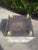 Vintage Postmodern Upholstered Cube Ottomans on Brass Casters, a Pair For Sale - Image 9 of 12