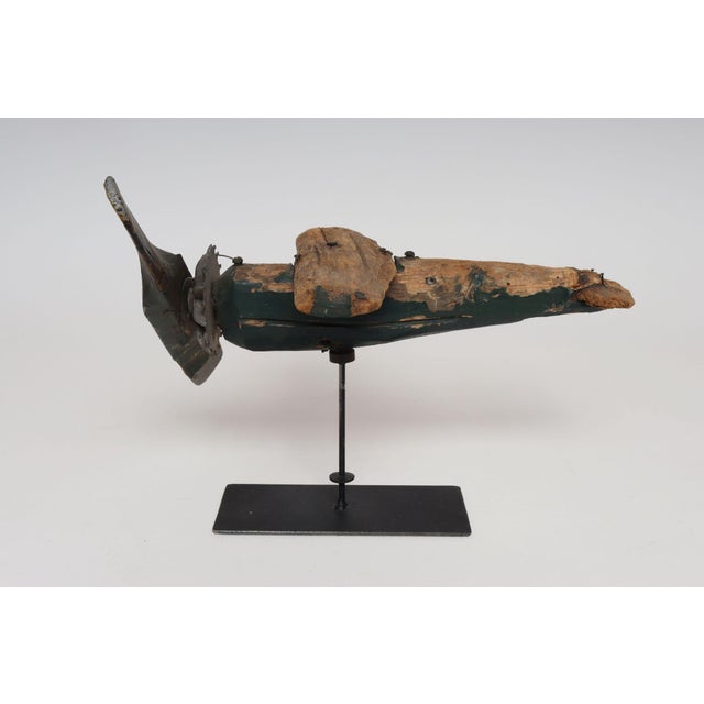 Wood Early 20th Century Vintage Folk Art Hand-Carved and Painted Wooden Airplane For Sale - Image 7 of 18