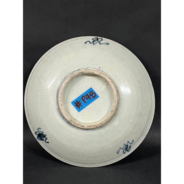 Chinese Art Porcelain Blue and White Plate Late 19th Century #P48 For Sale - Image 10 of 10
