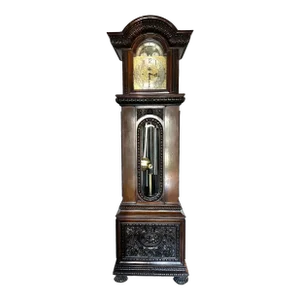 Very Large Early 1900s English Mahogany Grandfather Clock. Lunar Dial. Elliott London