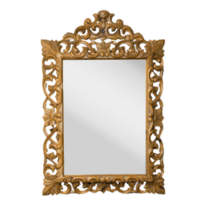 William Switzer Baroque Style Carved Wood Scroll Mirror