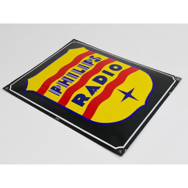 Philips Enamel Philips Radio Advertising Sign, 1930s For Sale - Image 4 of 18