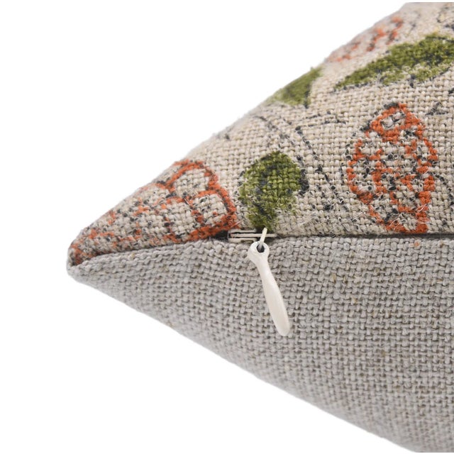 Rustic Throw Pillow Cover Designer Collection of Hand Block Printed 14x20 Inch Thick Linen - Karwachauth For Sale - Image 3 of 5