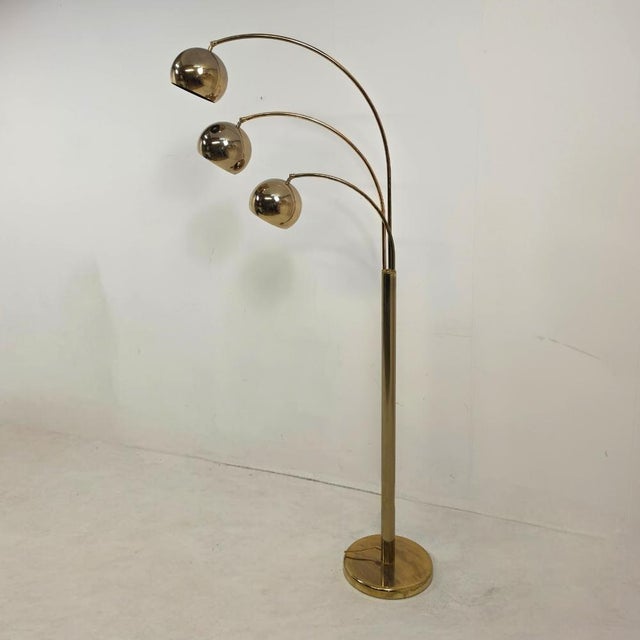 1970s Brass Arc Lamp by Goffredo Reggiani for Guzzini, 1960s For Sale - Image 5 of 7